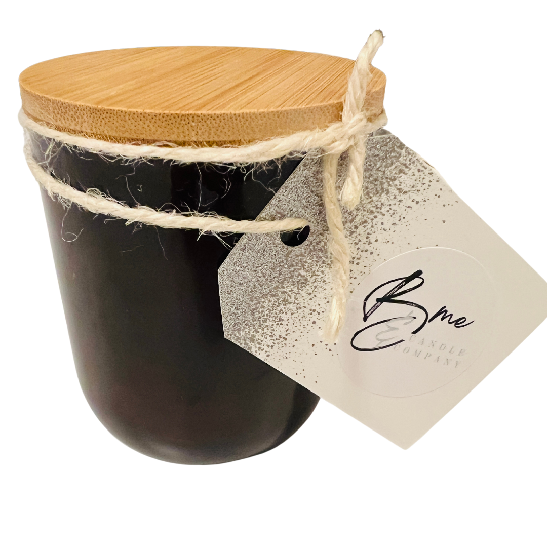 Fireside  Nights - Bourbon & Leather Scented Luxury Beeswax Candle in Smoke Tumbler - 14 oz.